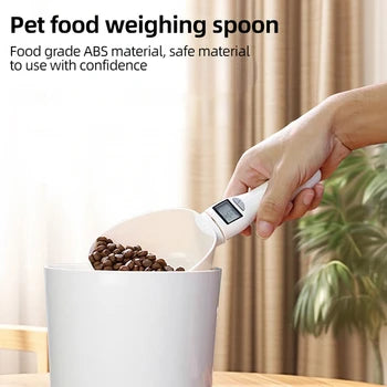 Pet Food Measuring Scoop Electronic Dog Cat Food Measuring Cup Digital Spoon Scale Kitchen Food Scale with LED Display