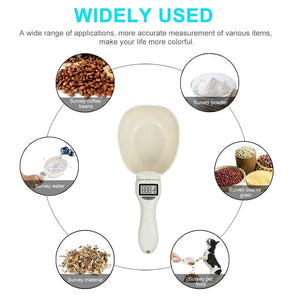 Pet Food Measuring Scoop Electronic Dog Cat Food Measuring Cup Digital Spoon Scale Kitchen Food Scale with LED Display