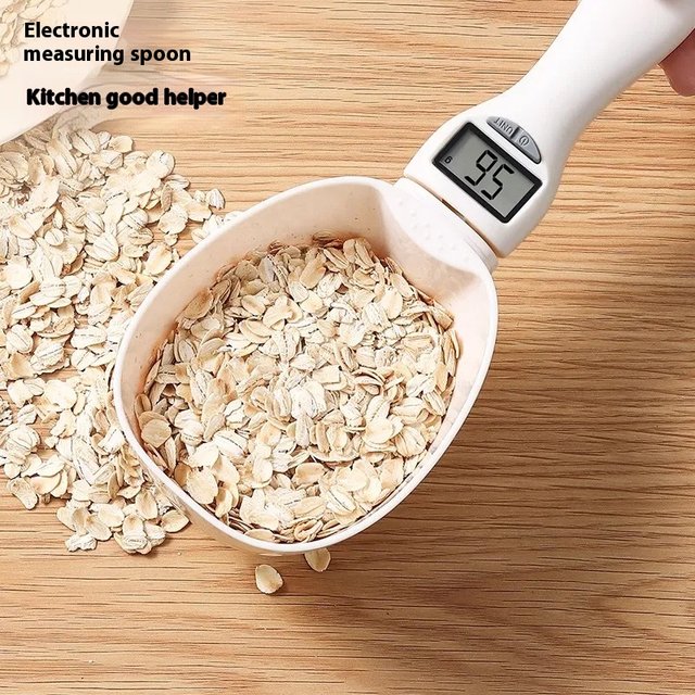 Pet Food Measuring Scoop Electronic Dog Cat Food Measuring Cup Digital Spoon Scale Kitchen Food Scale with LED Display