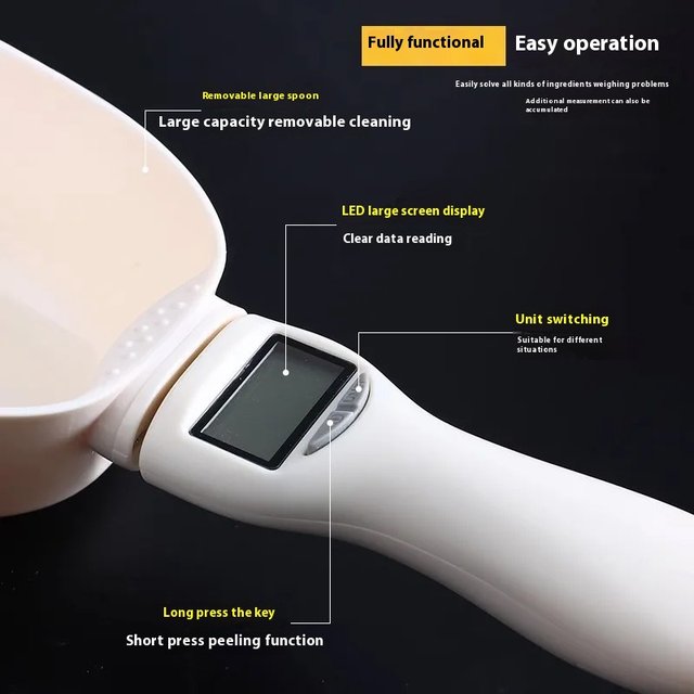 Pet Food Measuring Scoop Electronic Dog Cat Food Measuring Cup Digital Spoon Scale Kitchen Food Scale with LED Display