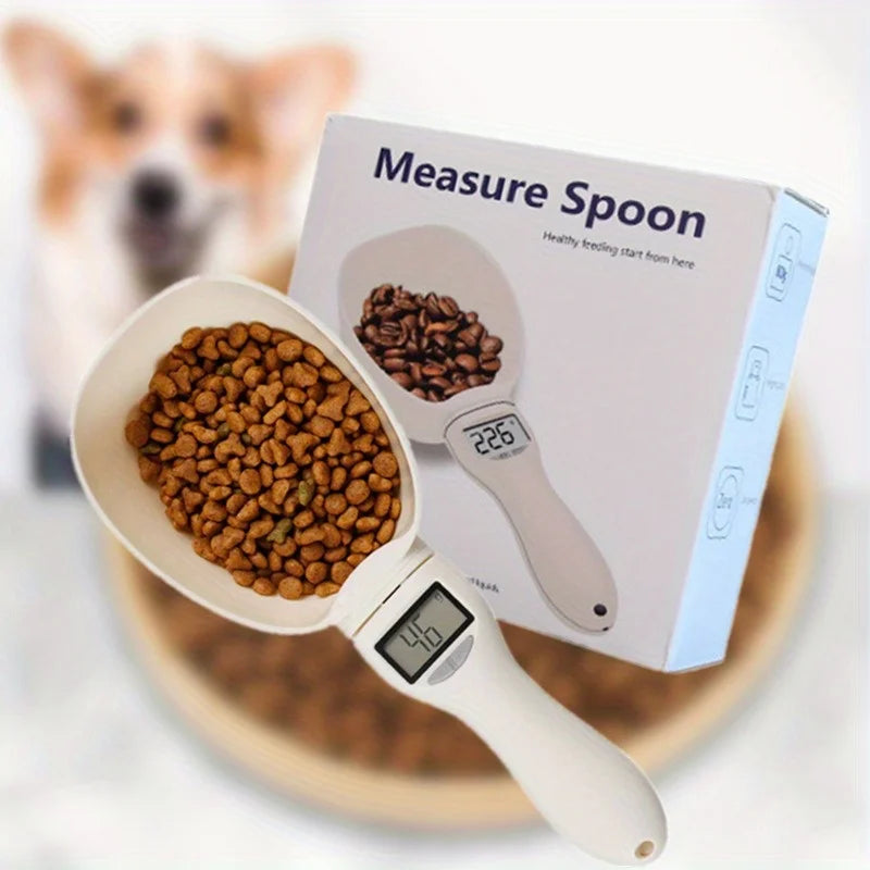 Pet Food Measuring Scoop Electronic Dog Cat Food Measuring Cup Digital Spoon Scale Kitchen Food Scale with LED Display