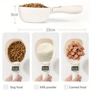 Pet Food Measuring Scoop Electronic Dog Cat Food Measuring Cup Digital Spoon Scale Kitchen Food Scale with LED Display