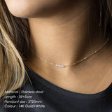 SUNIBI Stainless Steel Necklace for Women Tiny Imitation Pearls Crystals Gold Color Neck Chain Pendant Necklace Fashion Jewelry